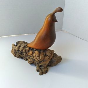 VTG Signed Wooden Quail Art